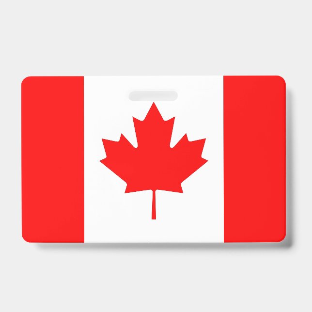 Badge nominatif avec drapeau du Canada (Avant)