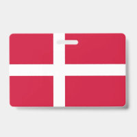 Badge nominatif avec drapeau du Danemark