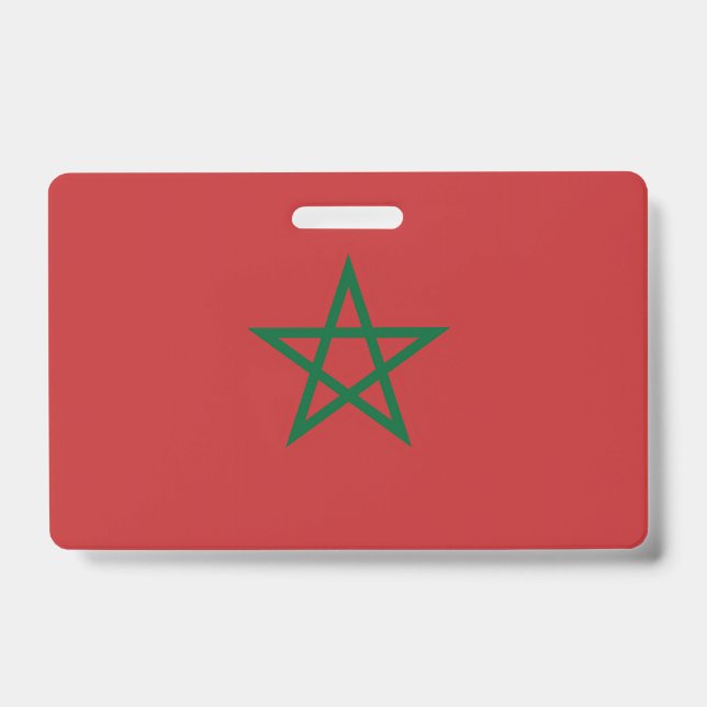 Badge nominatif avec drapeau du Maroc (Avant)