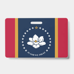 Badge nominatif avec drapeau du Mississippi, États
