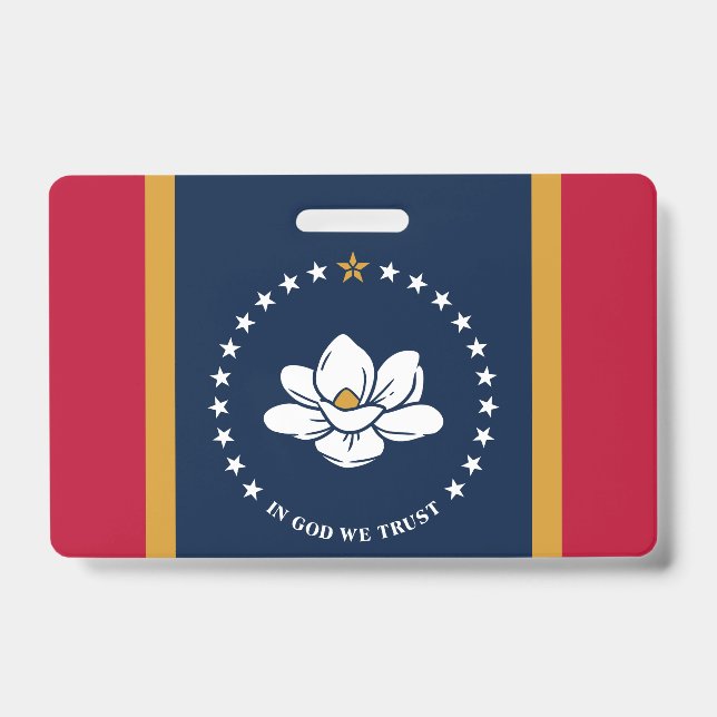 Badge nominatif avec drapeau du Mississippi, États (Avant)