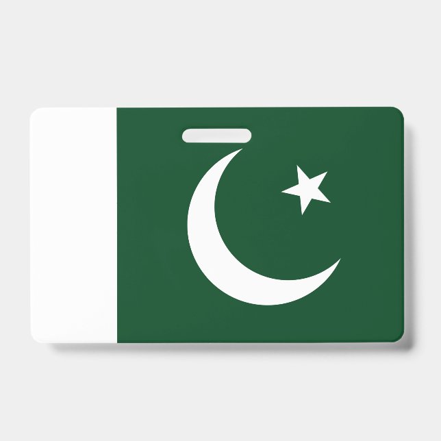 Badge nominatif avec drapeau du Pakistan (Avant)