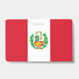 Badge nominatif avec drapeau du Pérou
