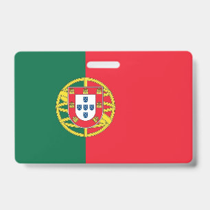 Badge nominatif avec drapeau du Portugal