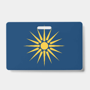 Badge nominatif avec le drapeau de la Macédoine, G