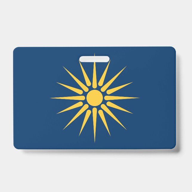 Badge nominatif avec le drapeau de la Macédoine, G (Avant)