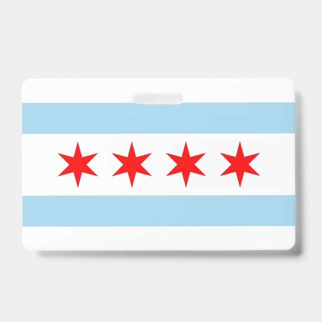 Badge nominatif avec le drapeau de la ville de Chi (Avant)