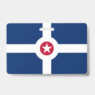 Badge nominatif avec le drapeau de la ville d'Indi