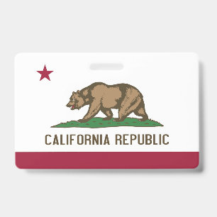 Badge nominatif avec le drapeau de l'État de Calif