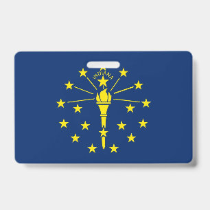 Badge nominatif avec le drapeau de l'État de l'Ind
