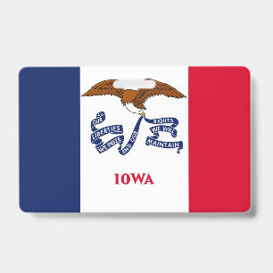 Badge nominatif avec le drapeau de l'État de l'Iow