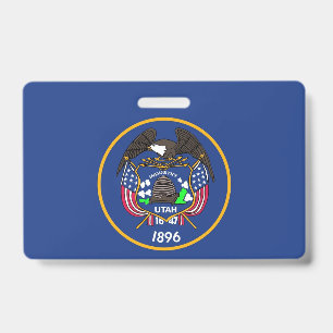 Badge nominatif avec le drapeau de l'État de l'Uta
