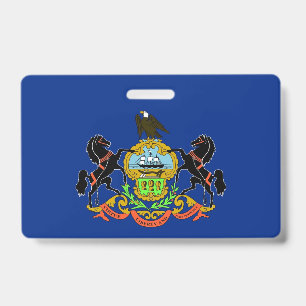 Badge nominatif avec le drapeau de l'État de Penns