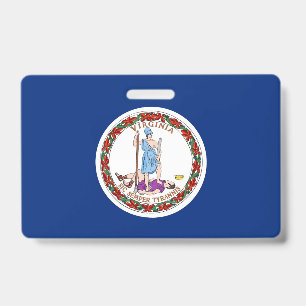 Badge nominatif avec le drapeau de l'État de Virgi