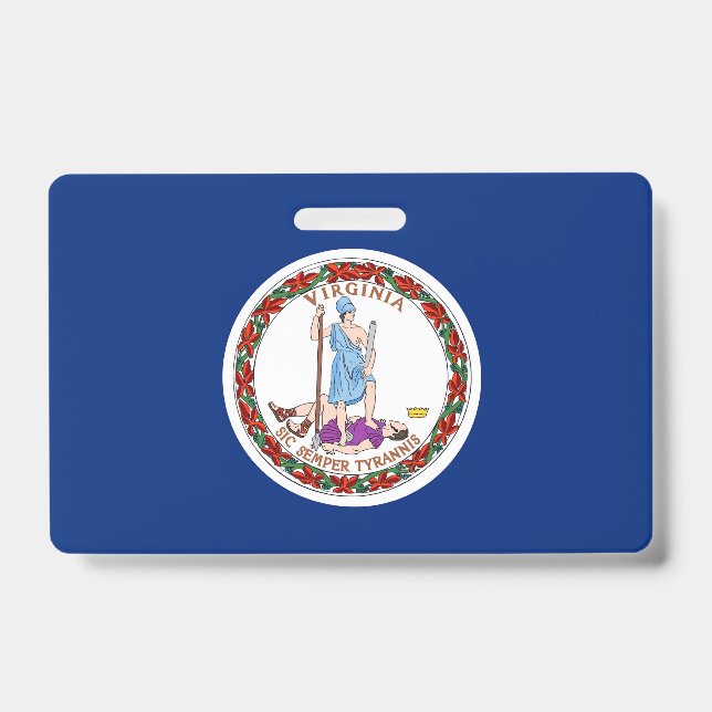 Badge nominatif avec le drapeau de l'État de Virgi (Avant)