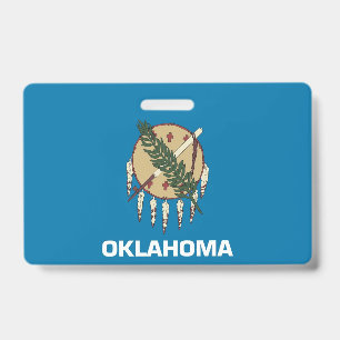 Badge nominatif avec le drapeau de l'État d'Oklaho