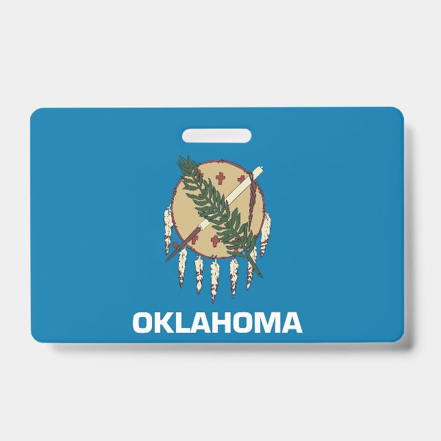 Badge nominatif avec le drapeau de l'État d'Oklaho (Avant)