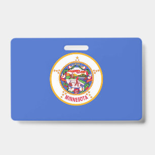 Badge nominatif avec le drapeau de l'État du Minne