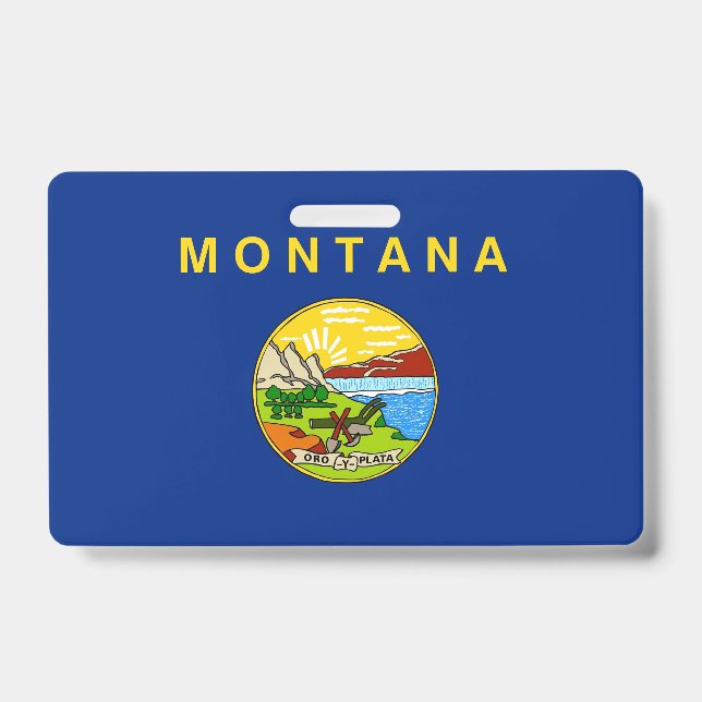 Badge nominatif avec le drapeau de l'État du Monta (Avant)
