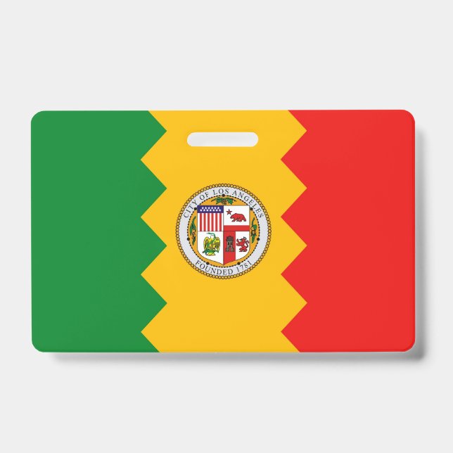 Badge nominatif avec le drapeau de Los Angeles, Ét (Avant)