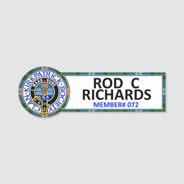 Badge nominatif CKS pour ROD C RICHARDS (Devant)
