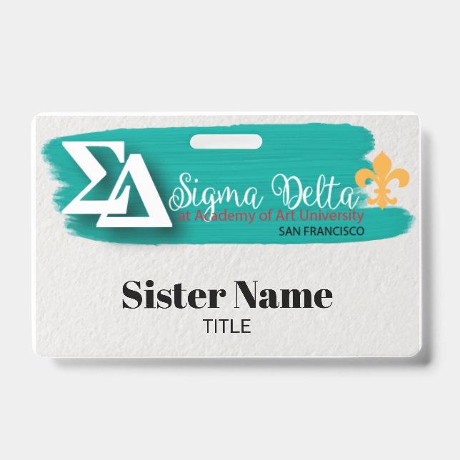 Badge nominatif de sororité de DELTA de SIGMA (Avant)