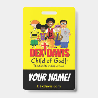Badge nominatif "Dex n' Them" (recto-verso)