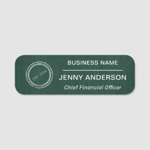 Badge nominatif faux brossé Logo de l'entreprise
