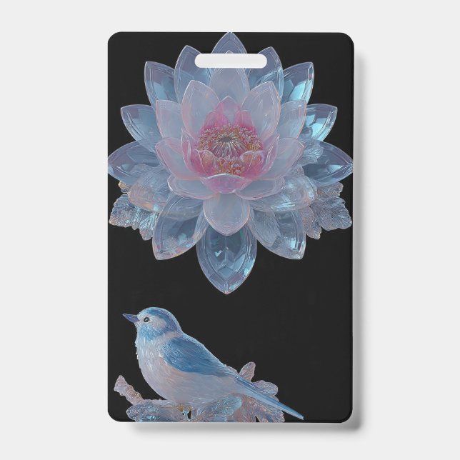 Badge nominatif Lily Crystal Noir | (Avant)