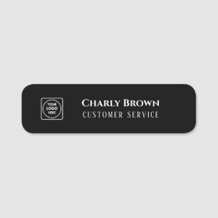 Badge nominatif noir Badge personnalisé avec log
