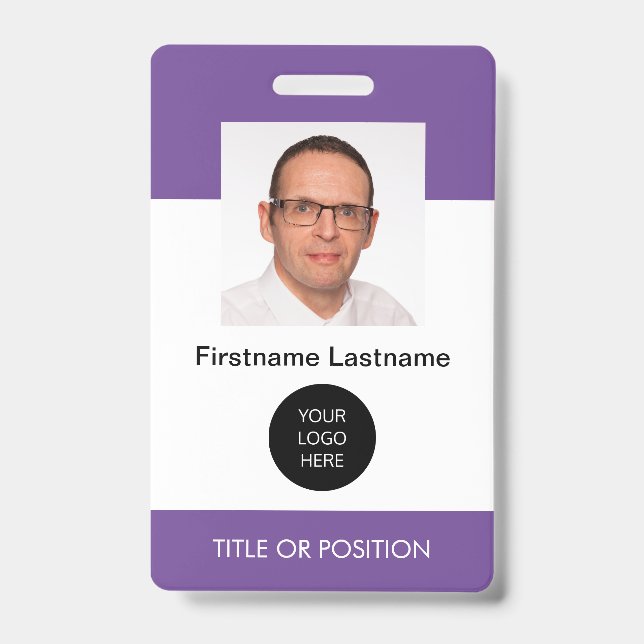 Badge nominatif photo violet (Avant)