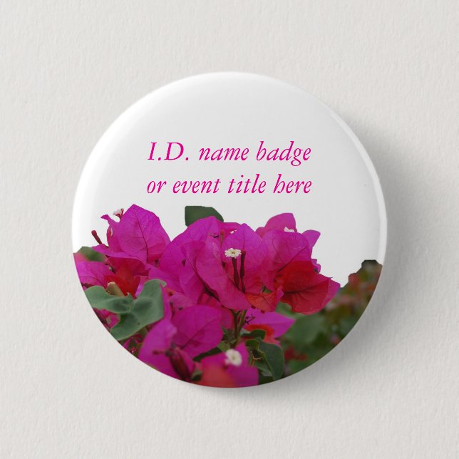 Badge nominatif vif de fleurs (Devant)