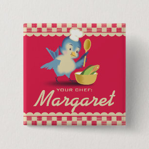 Badge nominatif vintage de cuisine de chef