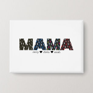 Badge Noms personnalisés de patte de chat de maman chien