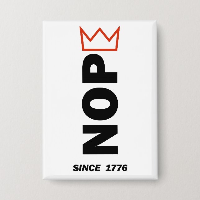 Badge NOPE. Pas de rois. (Recto)