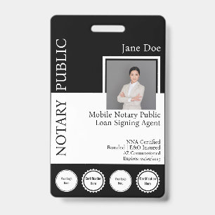 Badge Notaire de style classique avec QR