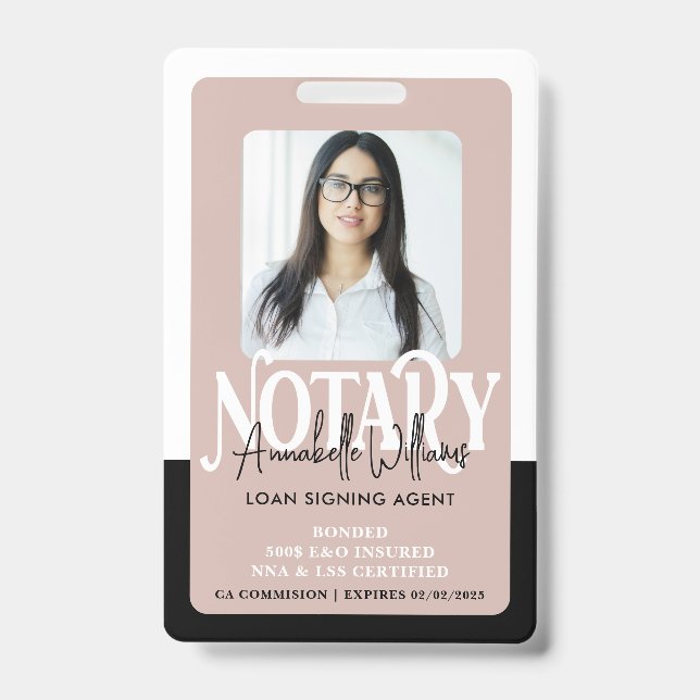 Badge Notaire public moderne photo (Avant)