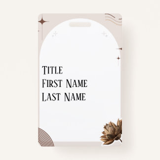 Badge Notes de démarrage minimalistes Brown personnalisa