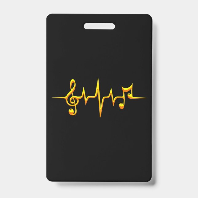Badge Notes de musique Clé Fréquence Onde Son (Avant)