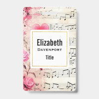 Notes musicales et design Vintage Rose