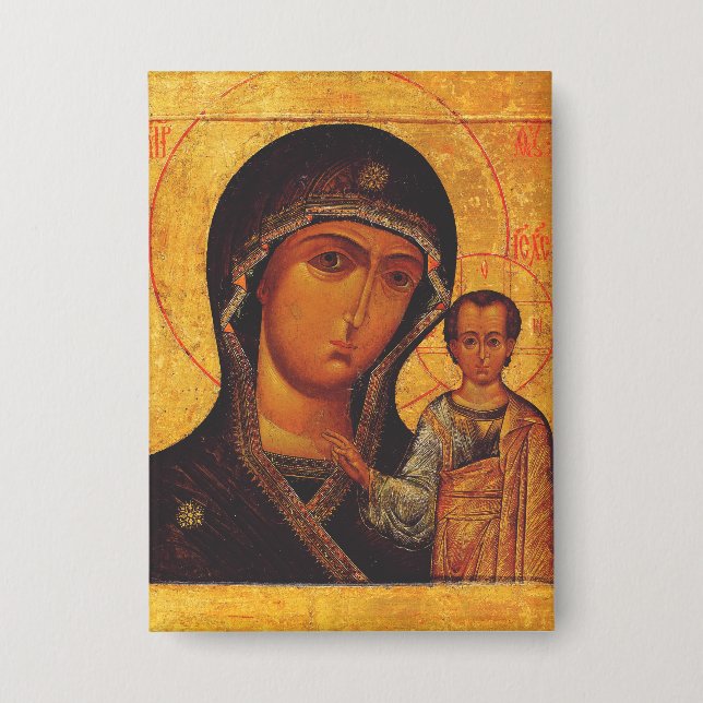 Badge Notre-Dame de Kazan Icône Orthodoxe (Recto)