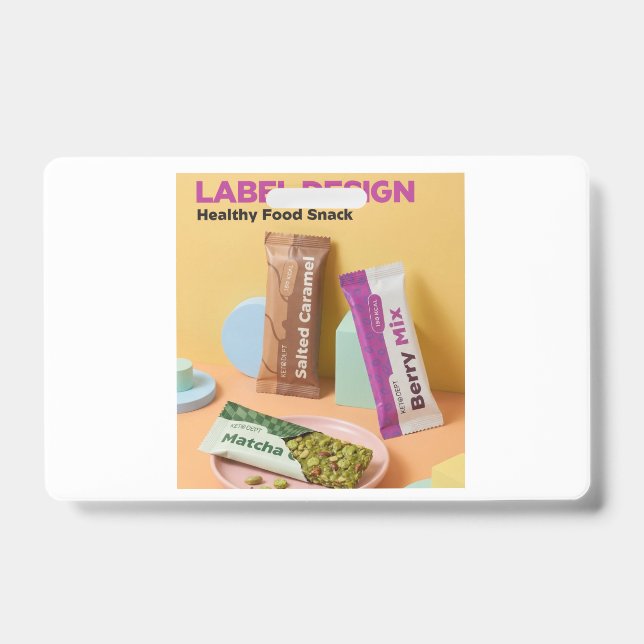 Badge Nourriture saine Snack Un beau design de logo sur  (Avant)