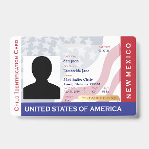 Badge NOUVEAU MEXIQUE - ID enfant - Arrière - plan du dr