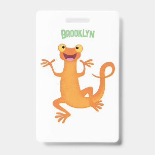 Badge Nouvelle adorable et heureuse orange dansante