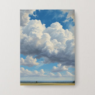 Badge Nuages blancs et ciel bleu clair