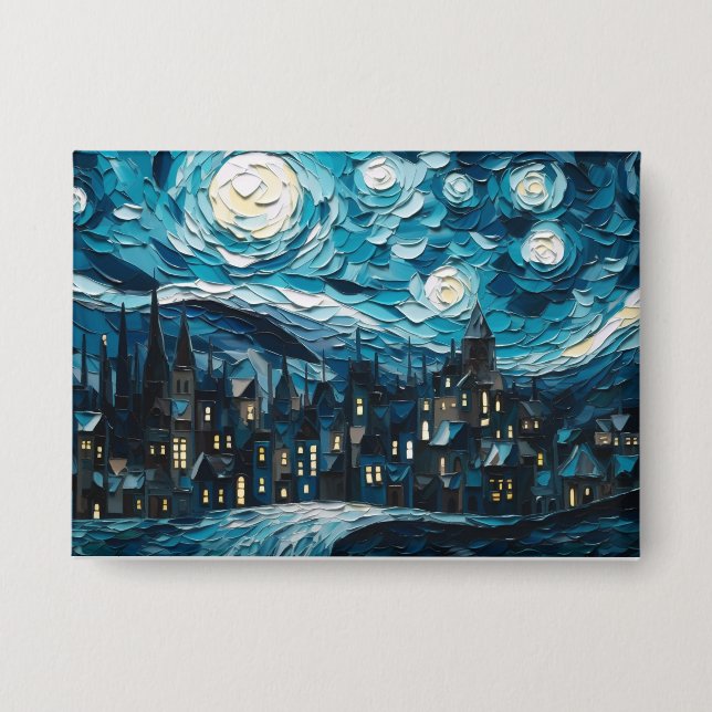 Badge Nuit étoilée dans la ville (Recto)