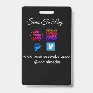 Badge numériser pour payer ajouter logo q code paypal ve