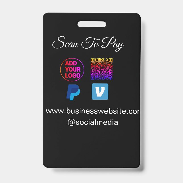 Badge numériser pour payer ajouter logo q code paypal ve (Avant)