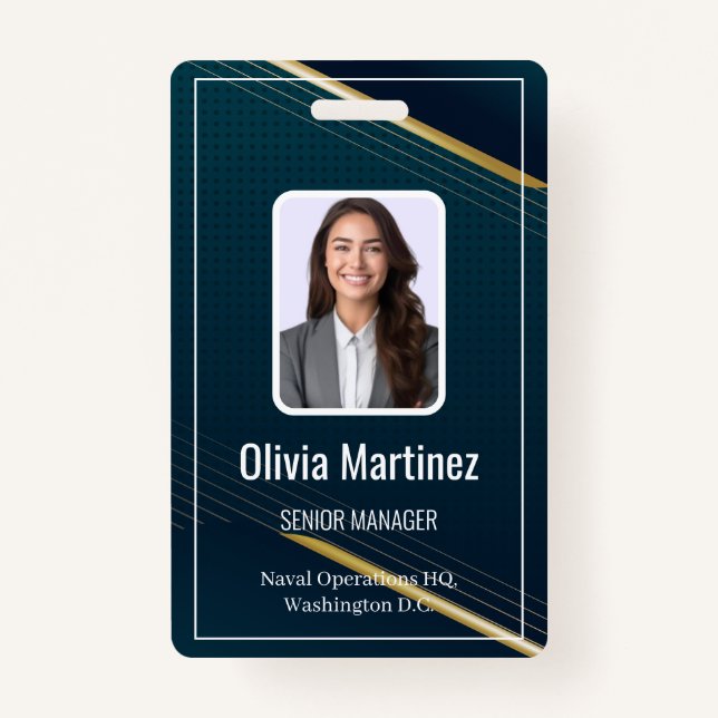 Badge Numéro de photo de l'employé de la Marine Insigne  (Devant)