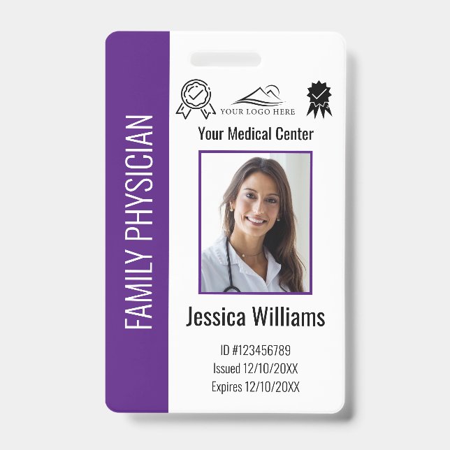 Badge Numéro de photo de l'employé Médicale de l'hôpital (Avant)